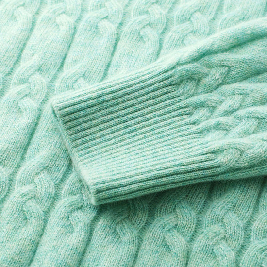 COMOBOCA 100% Cashmere Women's Cable Knit Sweater