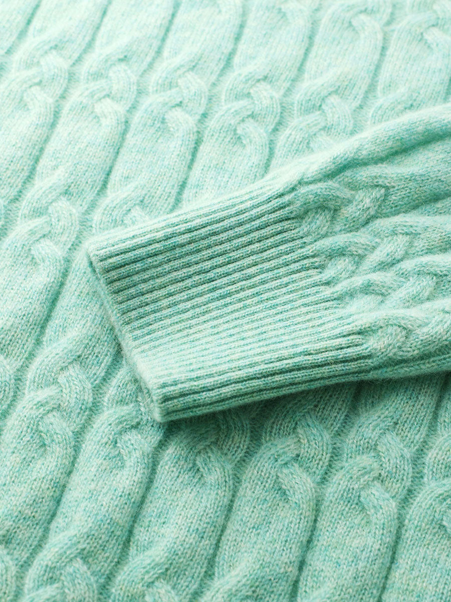 COMOBOCA 100% Cashmere Women's Cable Knit Sweater