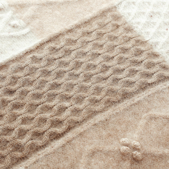 COMOBOCA 100% Cashmere Women's Patchwork Cable Knit Sweater