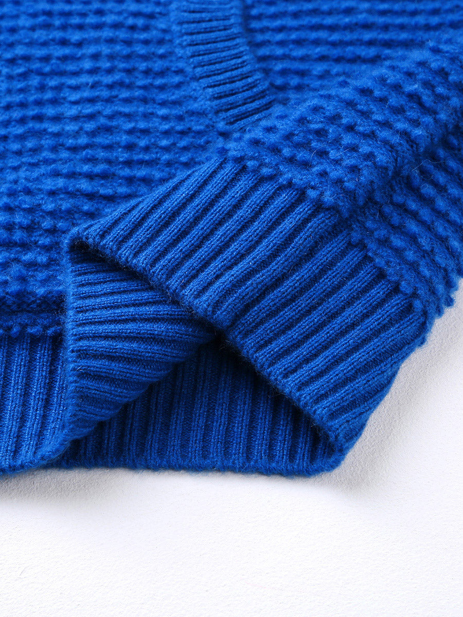 COMOBOCA 100% Cashmere Women's Textured Knit Pocket Hoodie