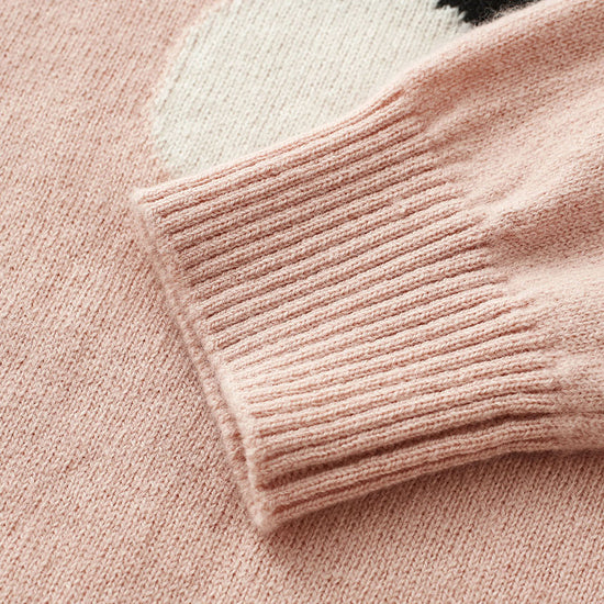 COMOBOCA 100% Wool Kids' Panda Pattern Round Neck Sweater