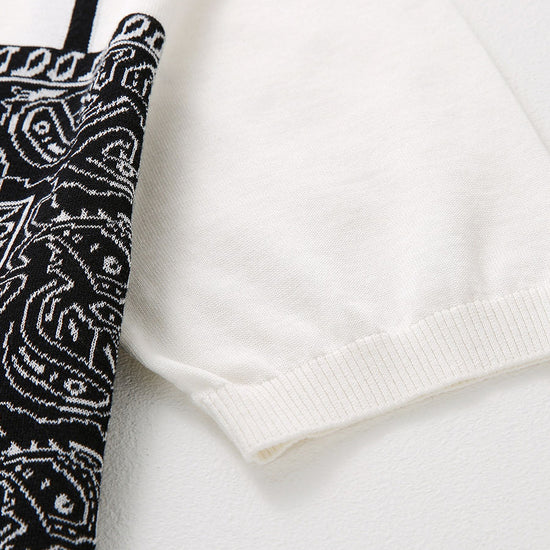 COMOBOCA Women's 2-in-1 Bandana Print Knit Top