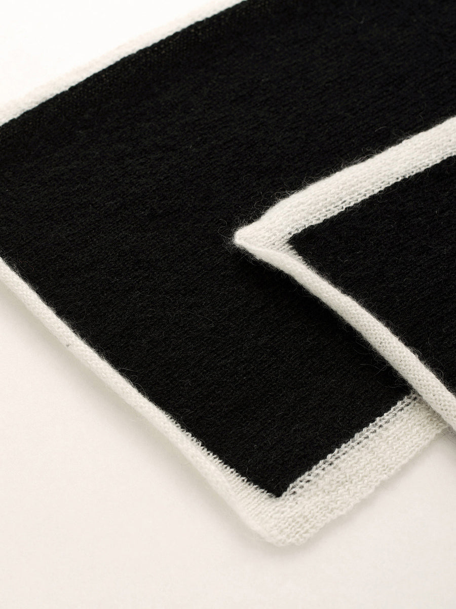 COMOBOCA 100% Cashmere Women's Striped Knit Scarf