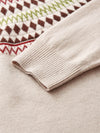 COMOBOCA 100% Wool Women's Geometric Fair Isle Knit Sweater