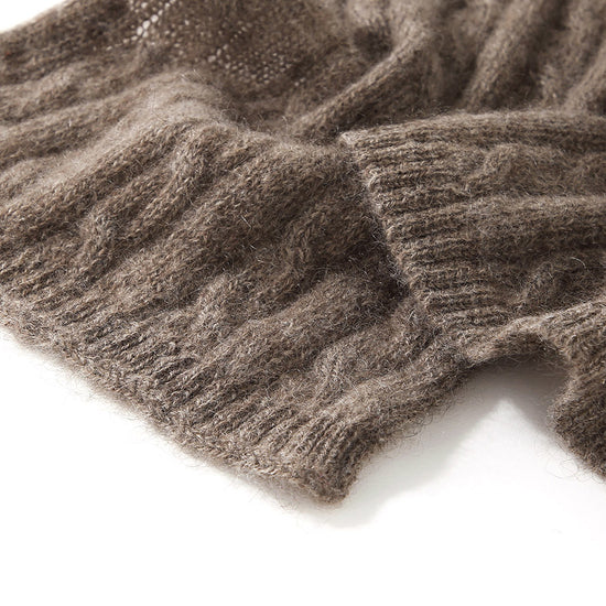 COMOBOCA 100% Cashmere Classic Cable Knit Scarf