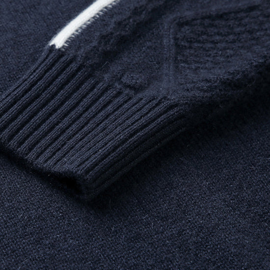 COMOBOCA 100% Cashmere Women's Crew Neck Intarsia Knit Sweater