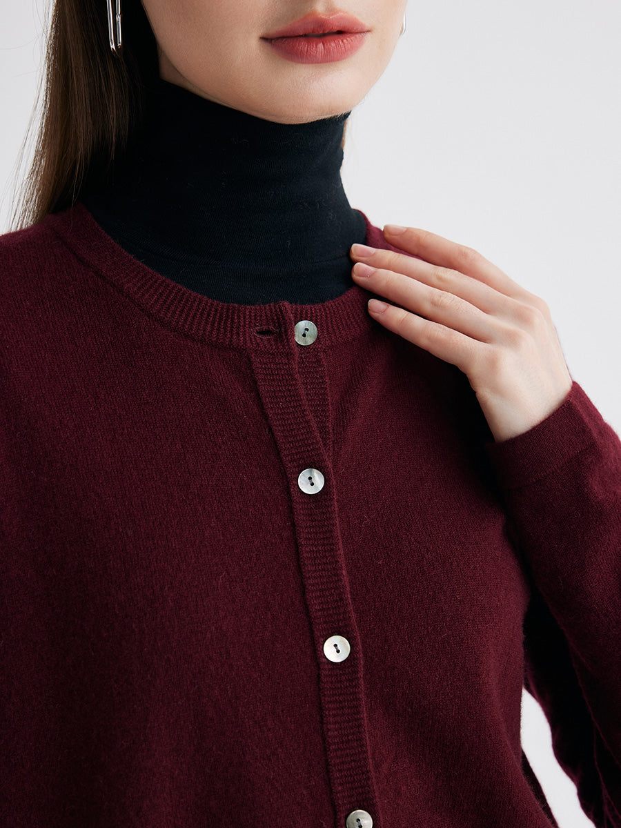 COMOBOCA 100% Cashmere Women's Button-Up Cardigan