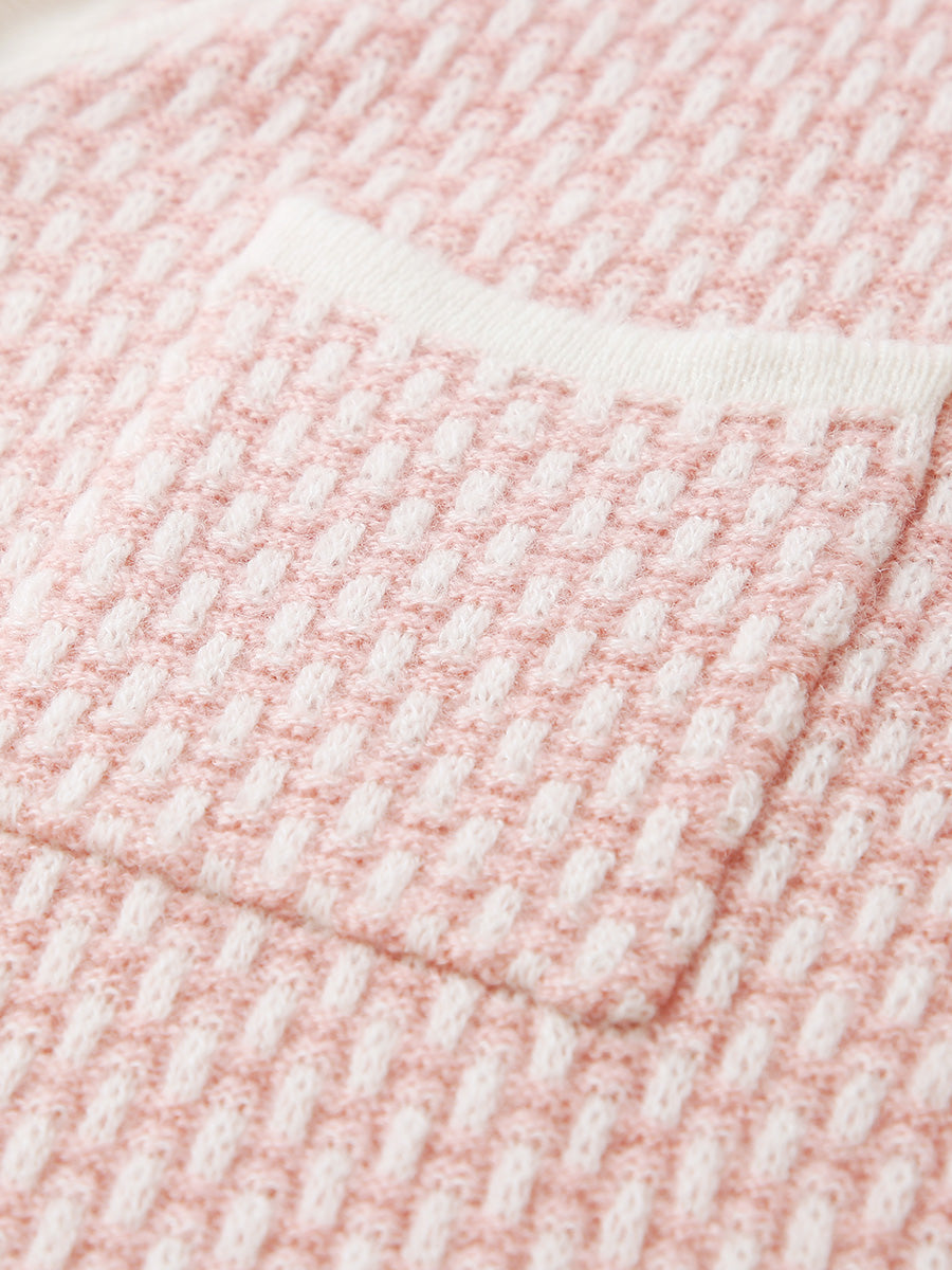 COMOBOCA 100% Cashmere Women's Sailor Collar Knit Cardigan