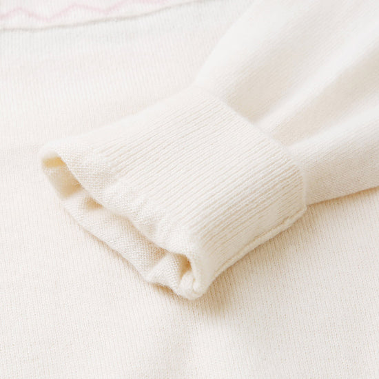 COMOBOCA 100% Wool Kids' Jacquard Round Neck Sweater