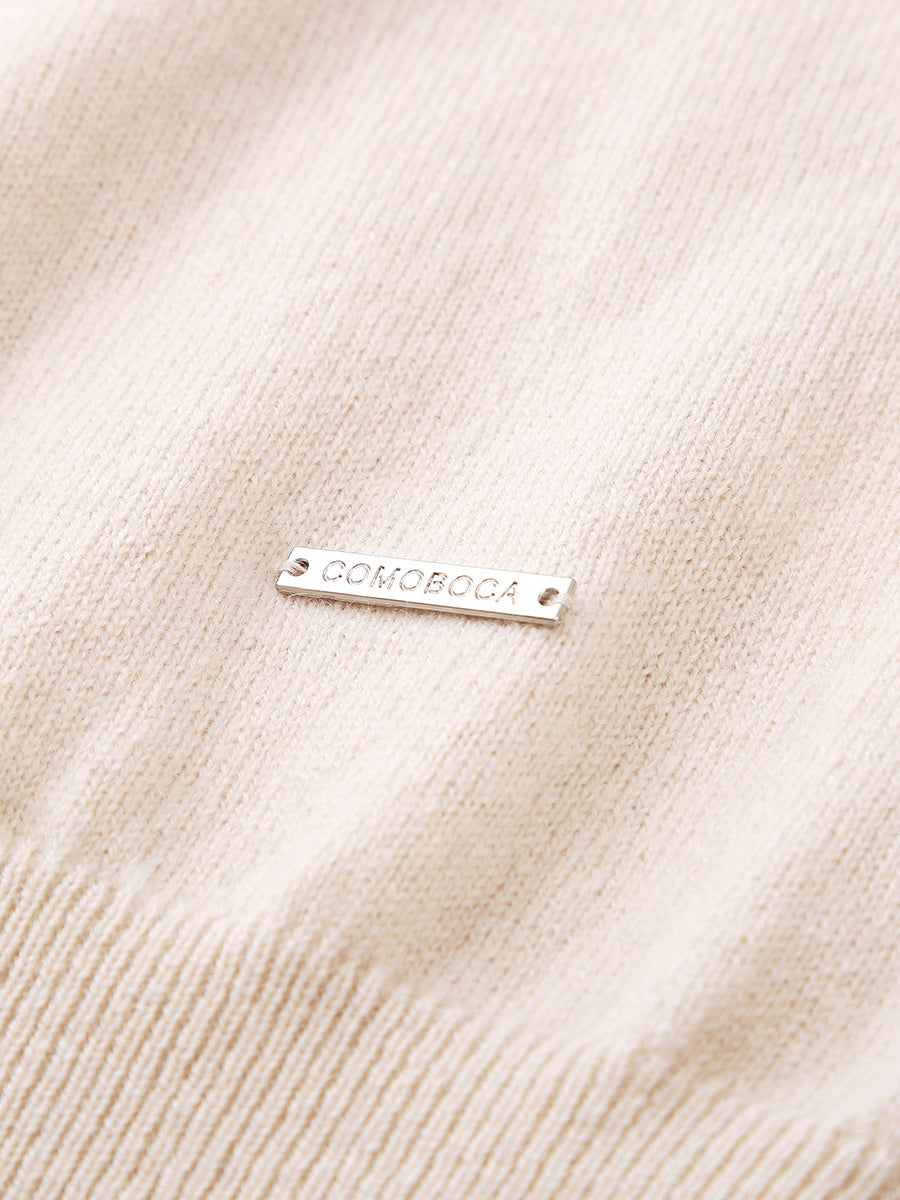 COMOBOCA 100% Cashmere Women's Colorful Side Stripes Knit Sweater