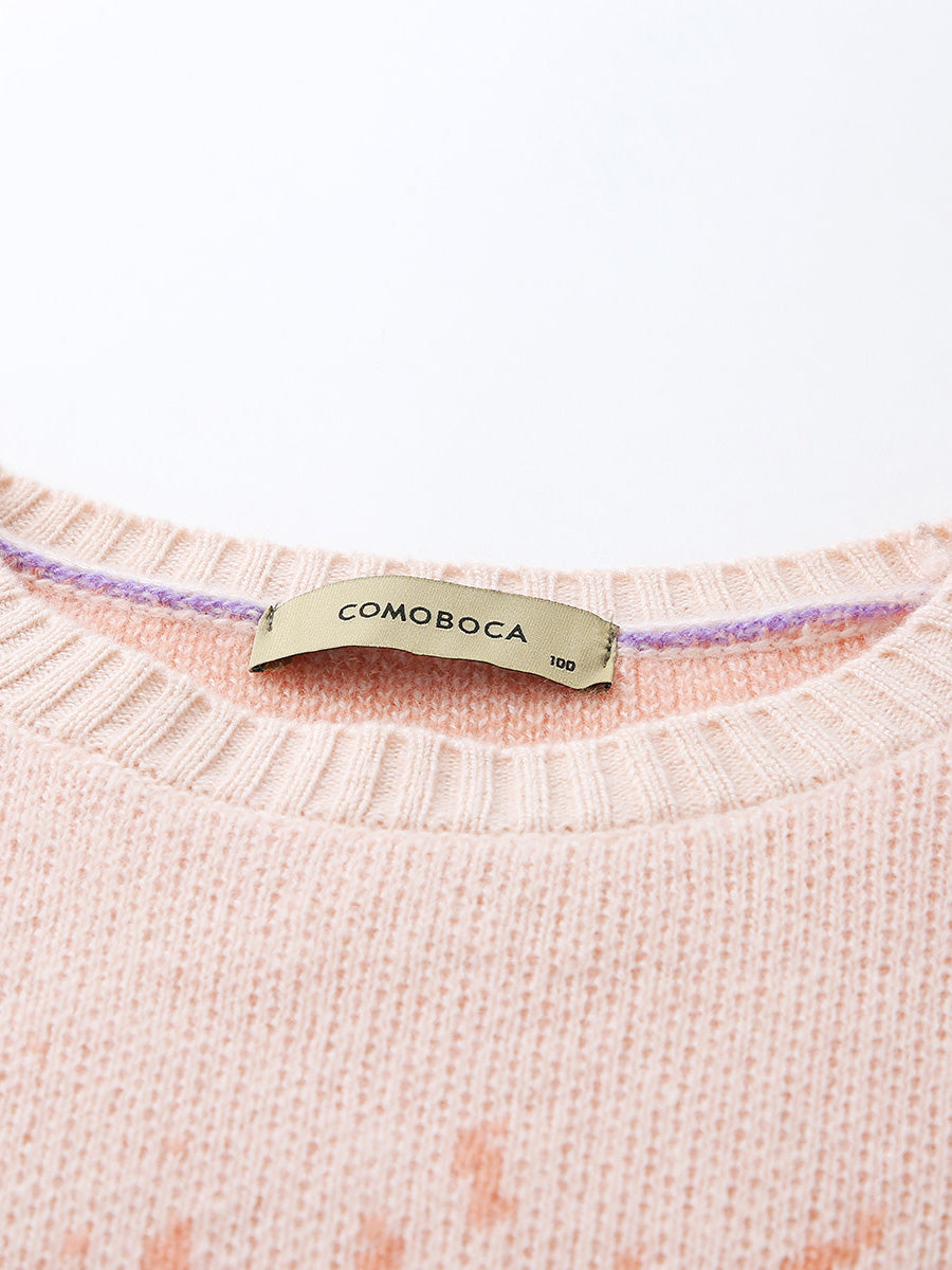 COMOBOCA 100% Cashmere Women's Ombre Gradient Color Knit Sweater