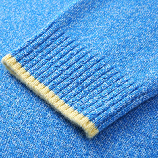 COMOBOCA 100% Wool Women's Contrast Trim Knit Sweater