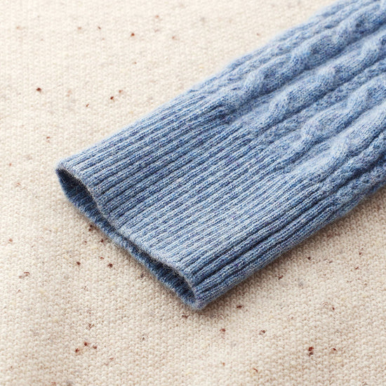 COMOBOCA 100% Cashmere Women's Color Block Cable Knit Sweater