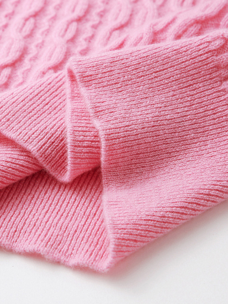 COMOBOCA 100% Cashmere Women's Classic Cable Knit Sweater