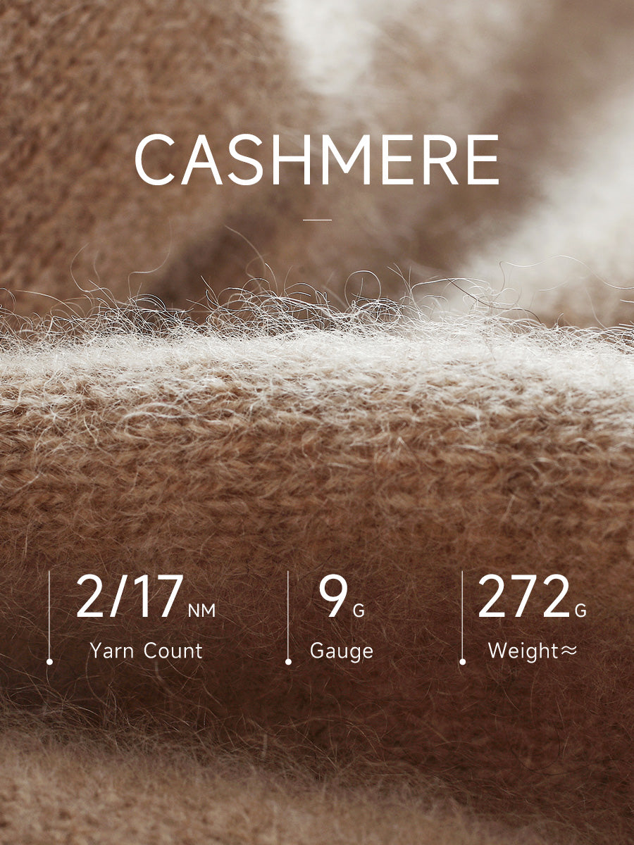 COMOBOCA 100% Cashmere Women's Cable Knit Round Neck Sweater