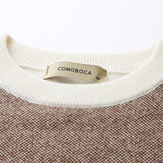 COMOBOCA 100% Cashmere Women's Color Block Plaid Sweater