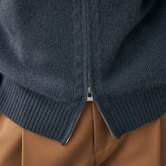 COMOBOCA 100% Cashmere Women's Double Zip Hoodie