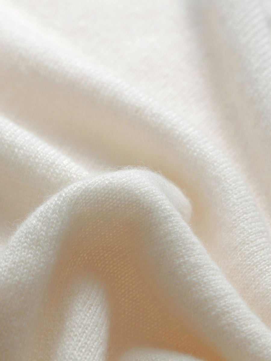 COMOBOCA 100% Cashmere Women's Sweater with Built-in Collar