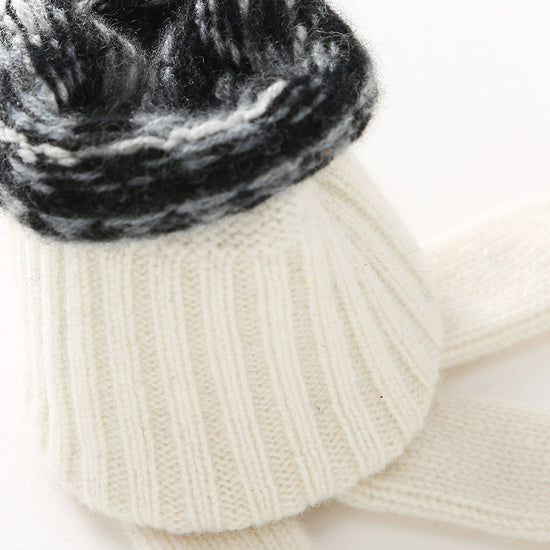 COMOBOCA 100% Cashmere Soft Knit Gloves with Nordic Design