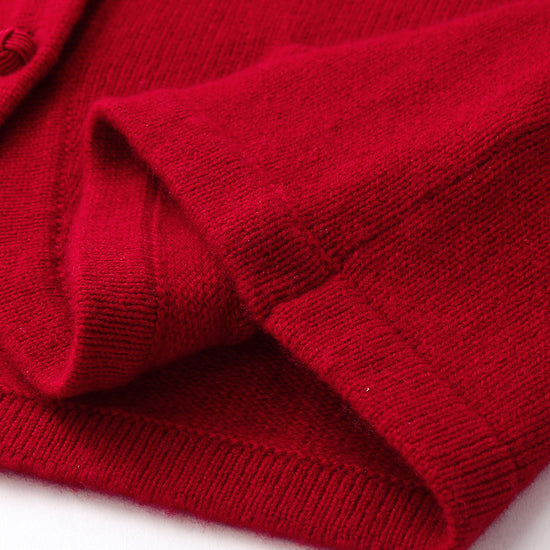 COMOBOCA 100% Cashmere Women's Cardigan with Mandarin Collar