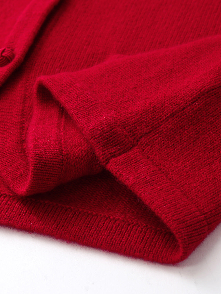 COMOBOCA 100% Cashmere Women's Cardigan with Mandarin Collar