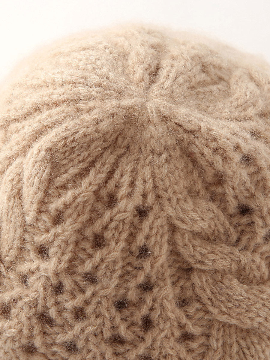 COMOBOCA 100% Cashmere Classic Cable Knit Beanie