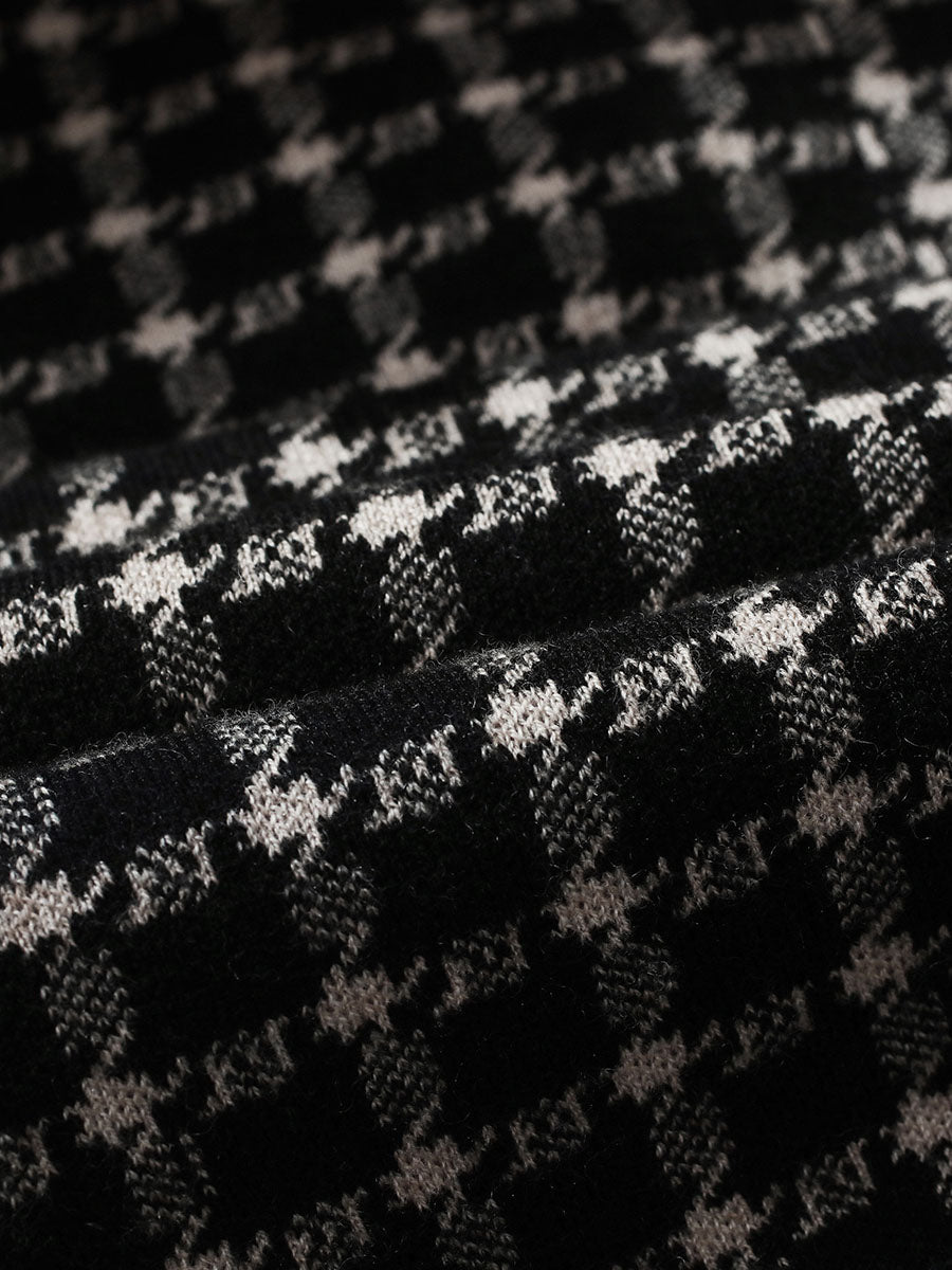 COMOBOCA Women's Plaid Wool Knit A Line Skirt