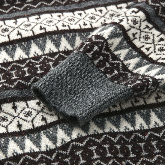 COMOBOCA 100% Cashmere Women's Fair Isle Knit Cardigan