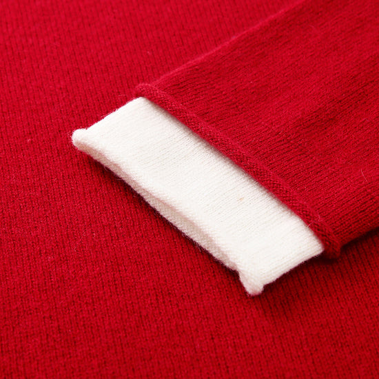 COMOBOCA 100% Cashmere Women's Sweater with Contrast Trim