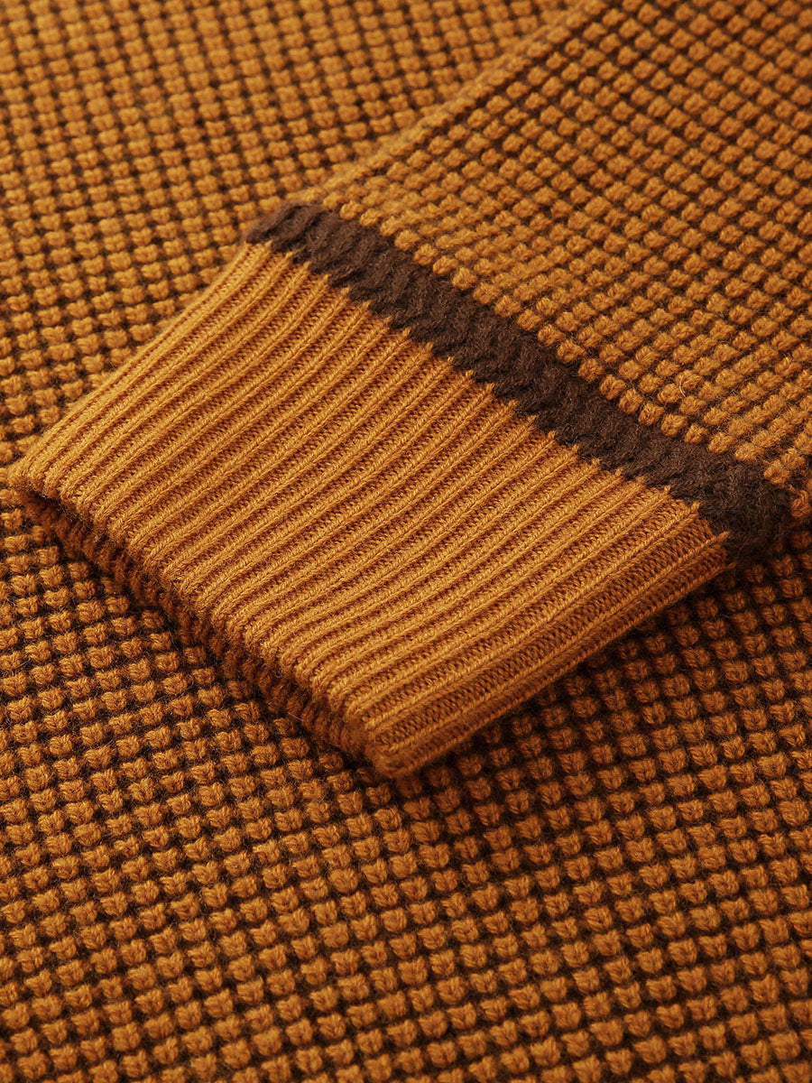 COMOBOCA 100% Wool Women's Colorblock Raglan Sleeve Sweater