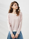 COMOBOCA Pink Women's Layered Round Neck Knit Sweater