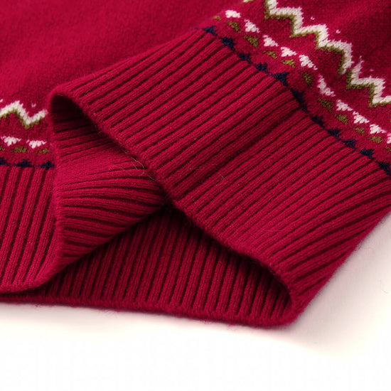 COMOBOCA 100% Wool Women's Fair Isle Sweater