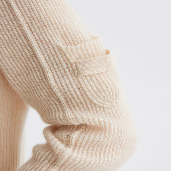 COMOBOCA 100% Cashmere Women's Ribbed Round Neck Sweater