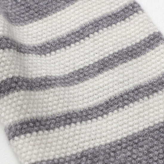 COMOBOCA 100% Cashmere Women's Striped Sleeve Knit Pocket Cardigan