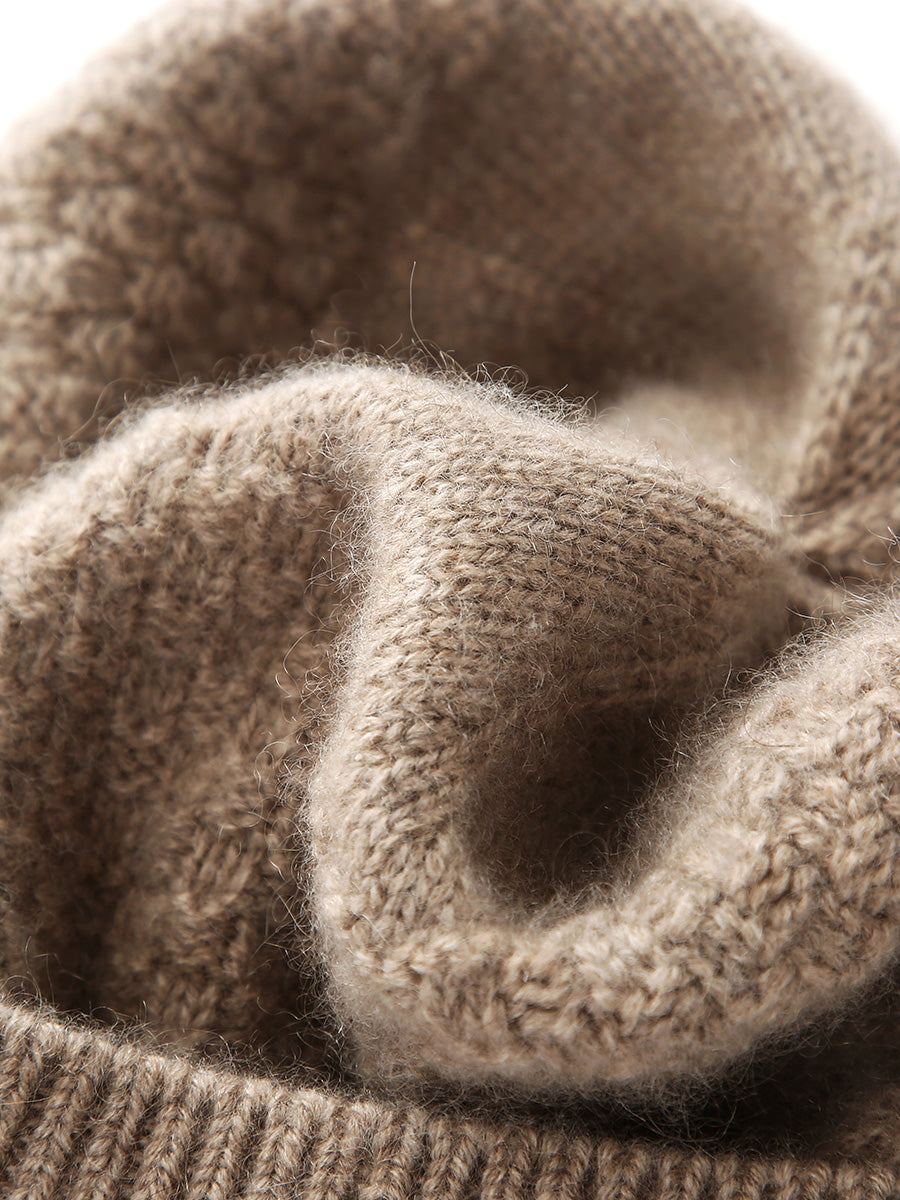 COMOBOCA 100% Cashmere Women's Knit Newsboy Cap