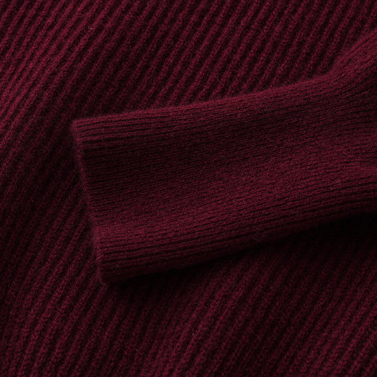 COMOBOCA 100% Cashmere Women's Ribbed Knit Hoodie