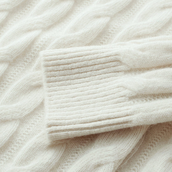 COMOBOCA 100% Cashmere Women's Cable Knit Cardigan