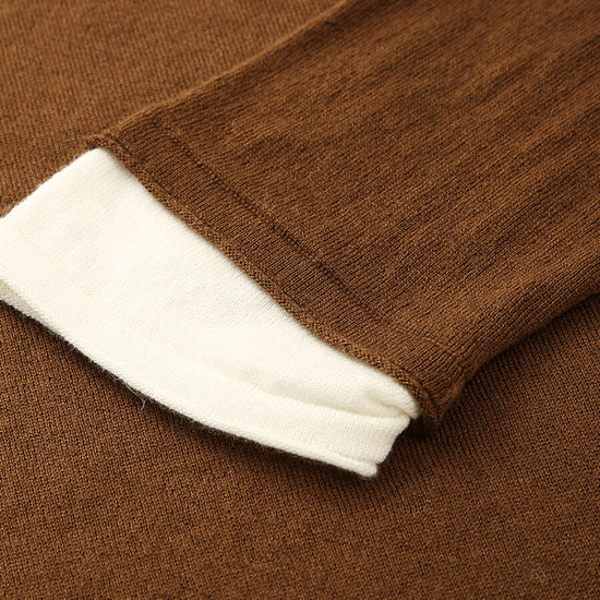 COMOBOCA 100% Wool Chic Layered Look Sweater for Women