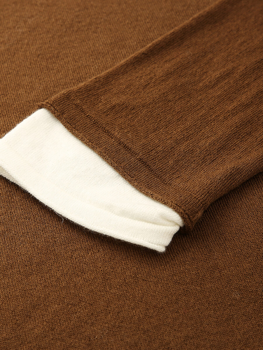 COMOBOCA 100% Wool Chic Layered Look Sweater for Women