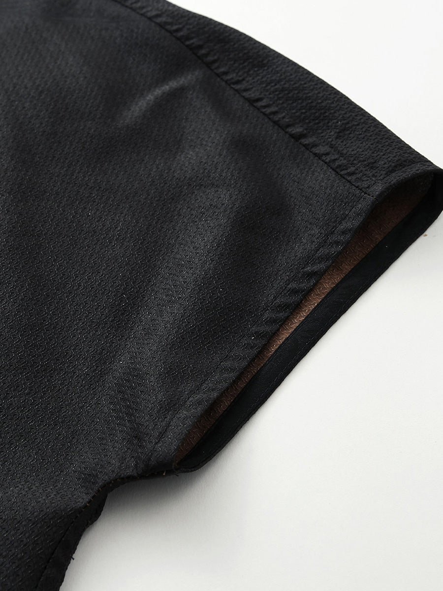 COMOBOCA Women's Dual Color T-Shirt with Textured Floral