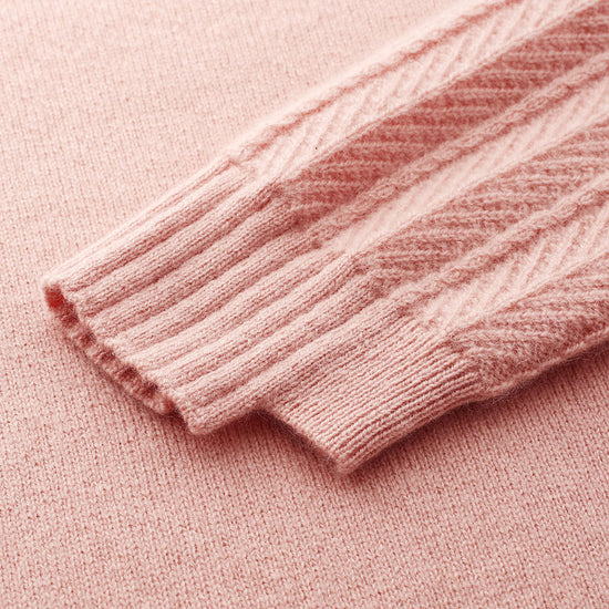 COMOBOCA 100% Cashmere Women's Cable Heart Patterned Knit Sweater