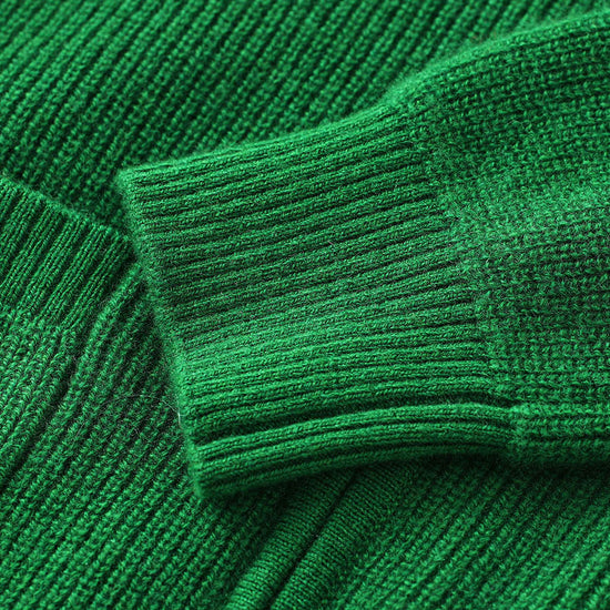 COMOBOCA 100% Wool Kids' Ribbed Zip Up Hooded Cardigan