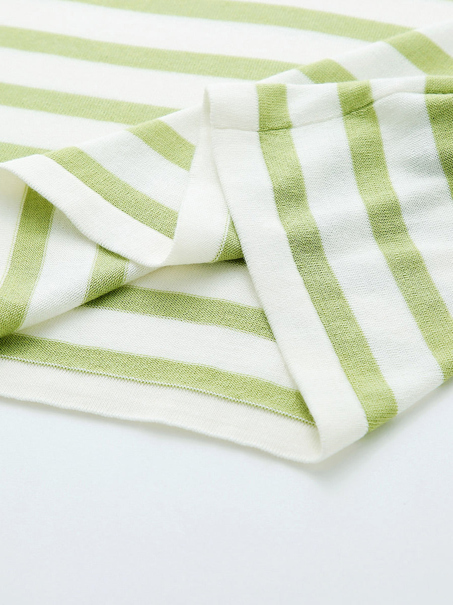 COMOBOCA Women's Striped Long Sleeve V-Neck T-Shirt