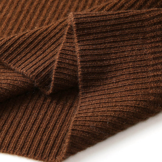 COMOBOCA 100% Cashmere Women's Turtleneck Ribbed Sweater