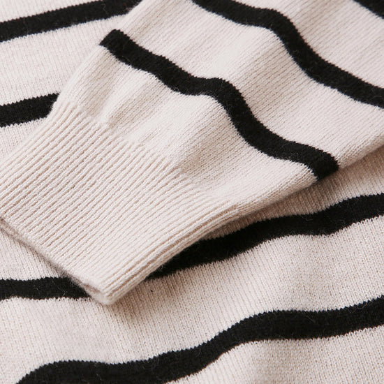 COMOBOCA 100% Wool Kids' Striped Collar Sweater