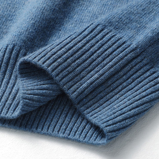 COMOBOCA 100% Cashmere Men's Mock Neck Knit Sweater