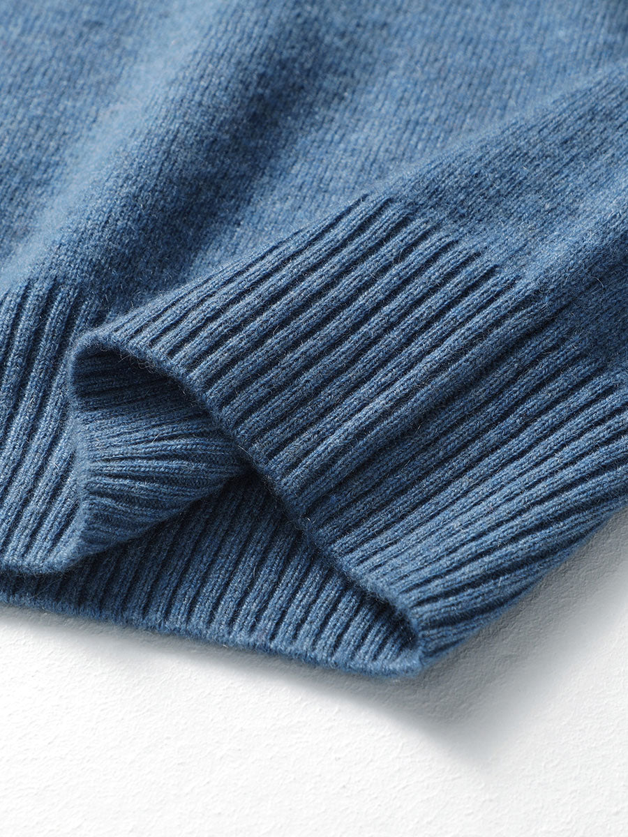 COMOBOCA 100% Cashmere Men's Mock Neck Knit Sweater