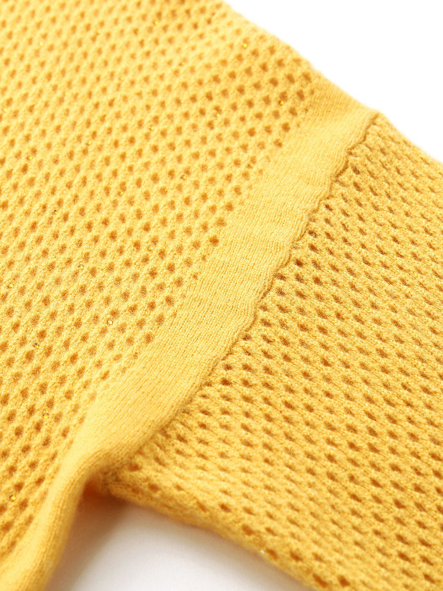 COMOBOCA 100% Cashmere Women's Breathable Mesh Sweater