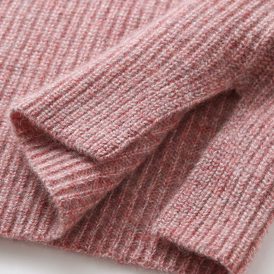 COMOBOCA 100% Cashmere Women's Ribbed Turtleneck Sweater