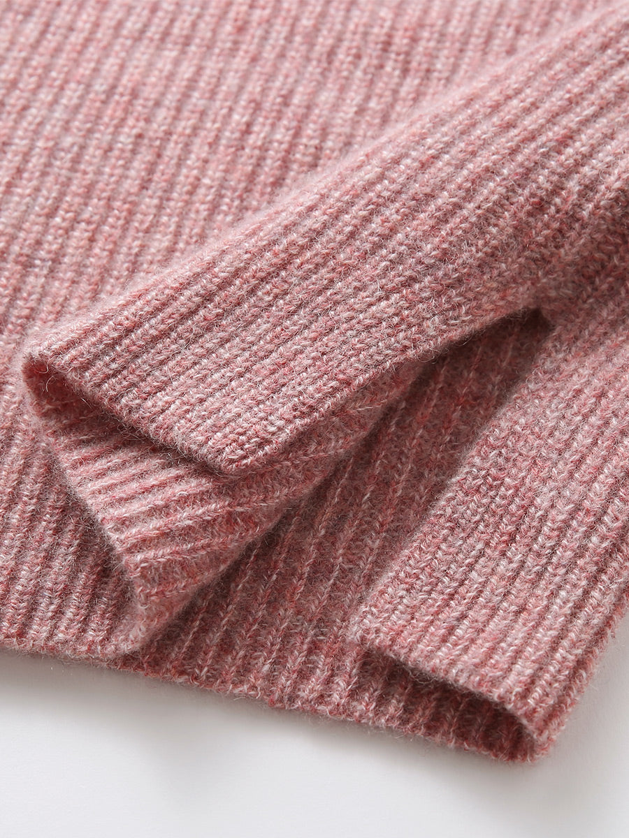 COMOBOCA 100% Cashmere Women's Ribbed Turtleneck Sweater